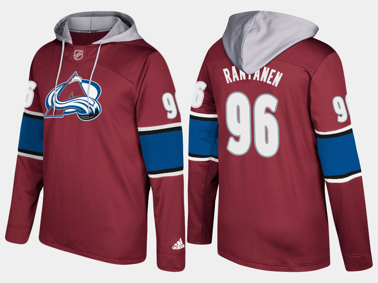 Men NHL Colorado avalanche 96 mikko rantanen burgundy hoodie